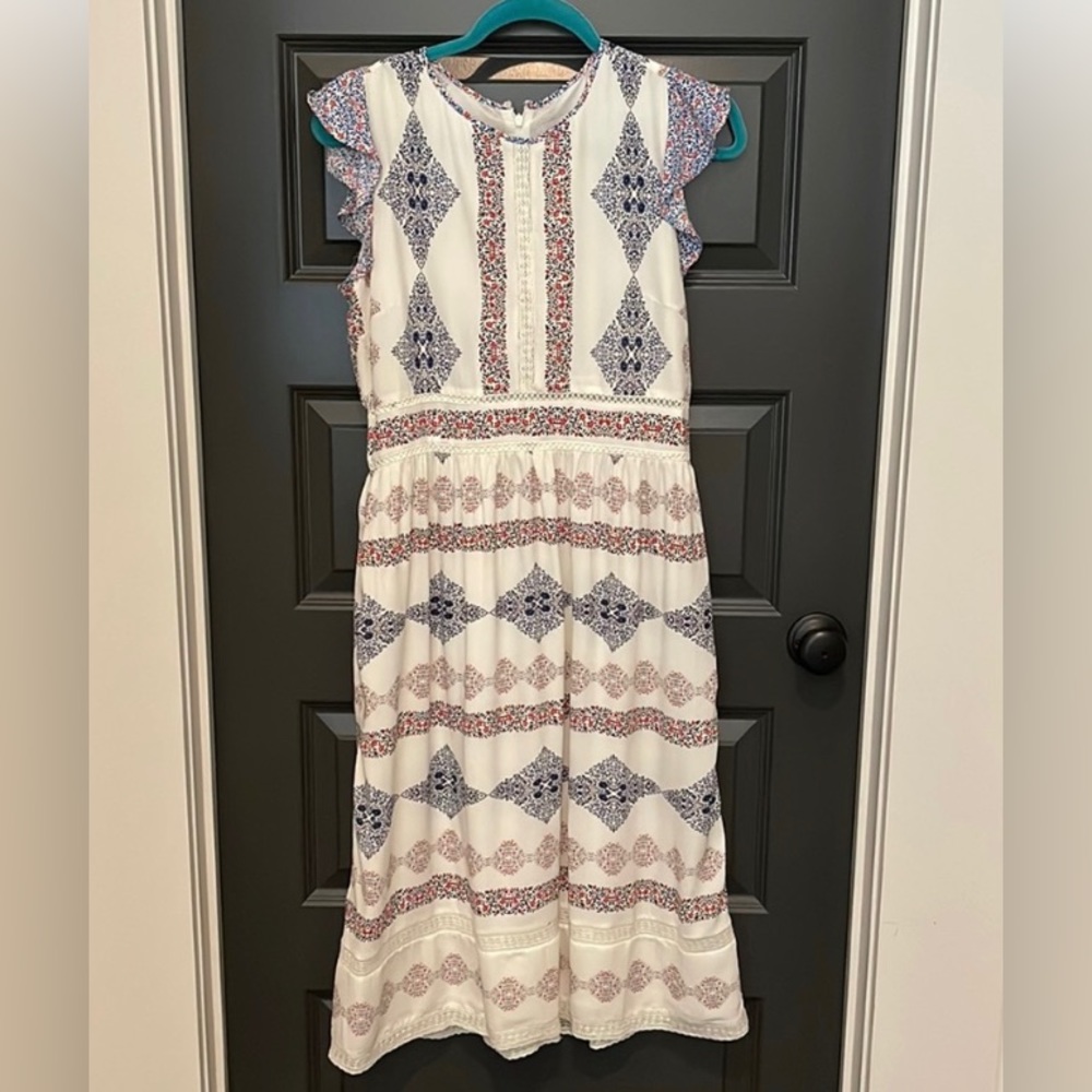 LOFT Flutter Sleeve Midi Dress